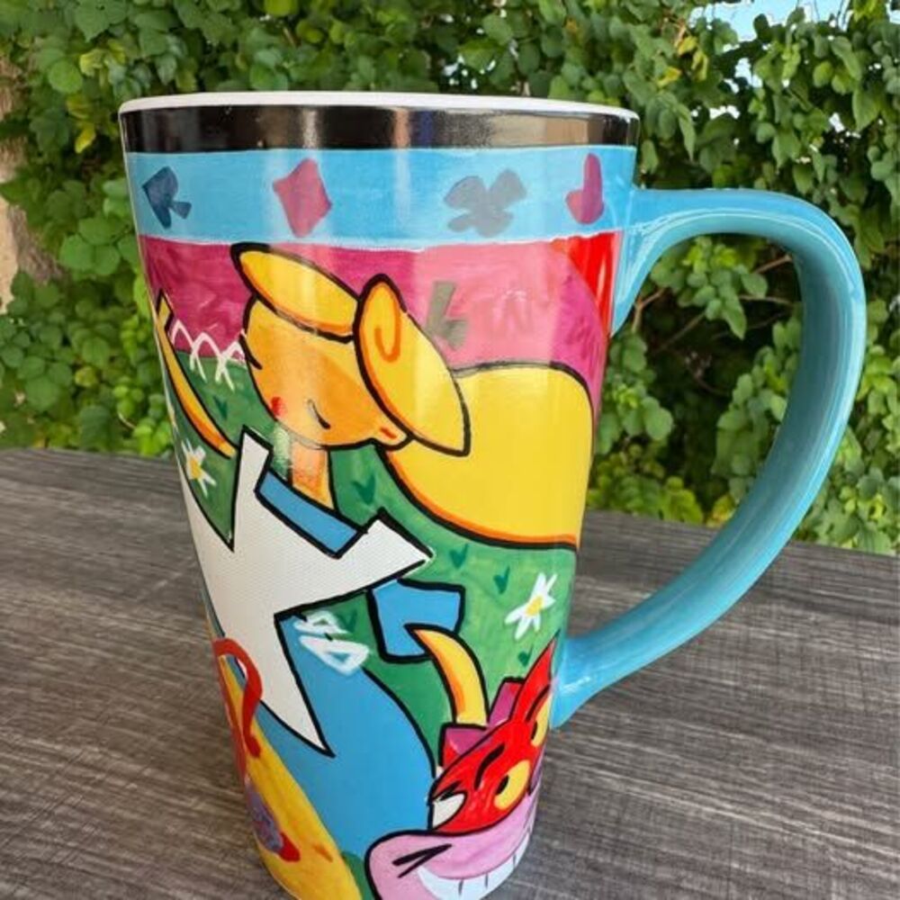 Disney Coffee Mug Alice in Wonderland with Oversized Handle Like New